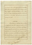 President John Tyler Signed Treaty of Peru -- Tyler's Signature Here on 12 January 1843 Ratifies the 1841 Treaty